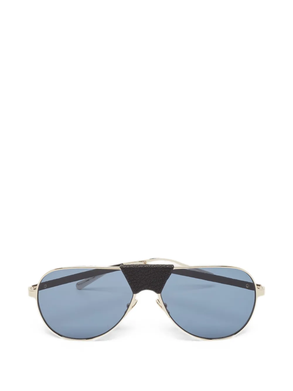Ferragamo Pre-Owned leather-trimmed pilot-frame sunglasses - Argento