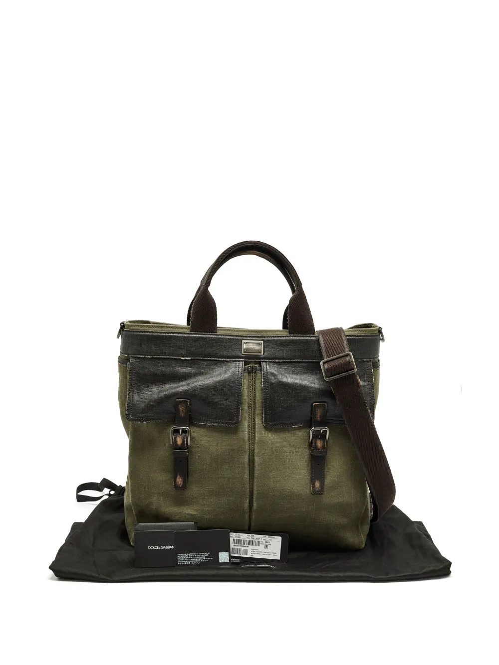 Dolce & Gabbana Pre-Owned ダメージ キャンバス ハンドバッグ | グリーン | Image 1