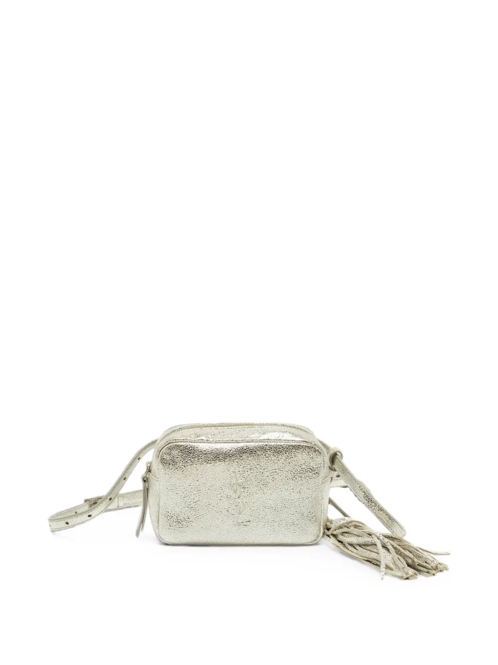 Saint Laurent Pre-Owned 2017 Lou crackled-effect belt bag - Argento