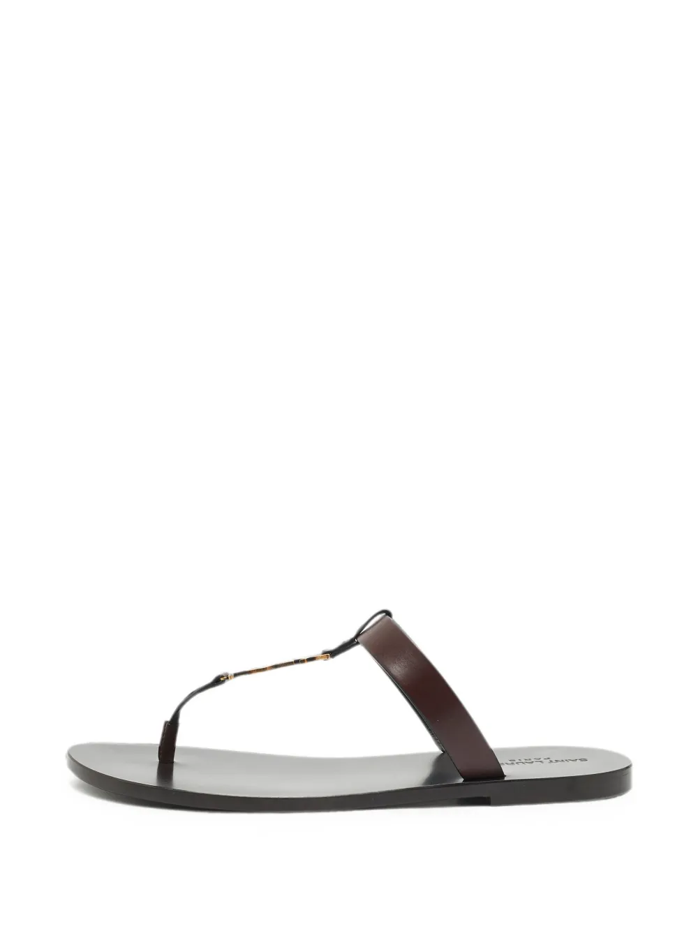 Saint Laurent Pre-Owned Cassandre thong sandals - Marrone