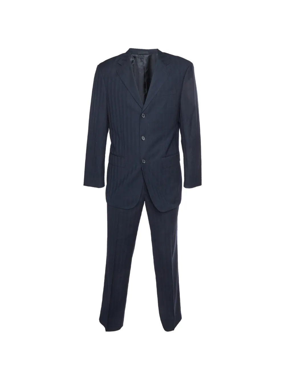 Pre-owned Giorgio Armani Striped Single-breasted Suit In Blue