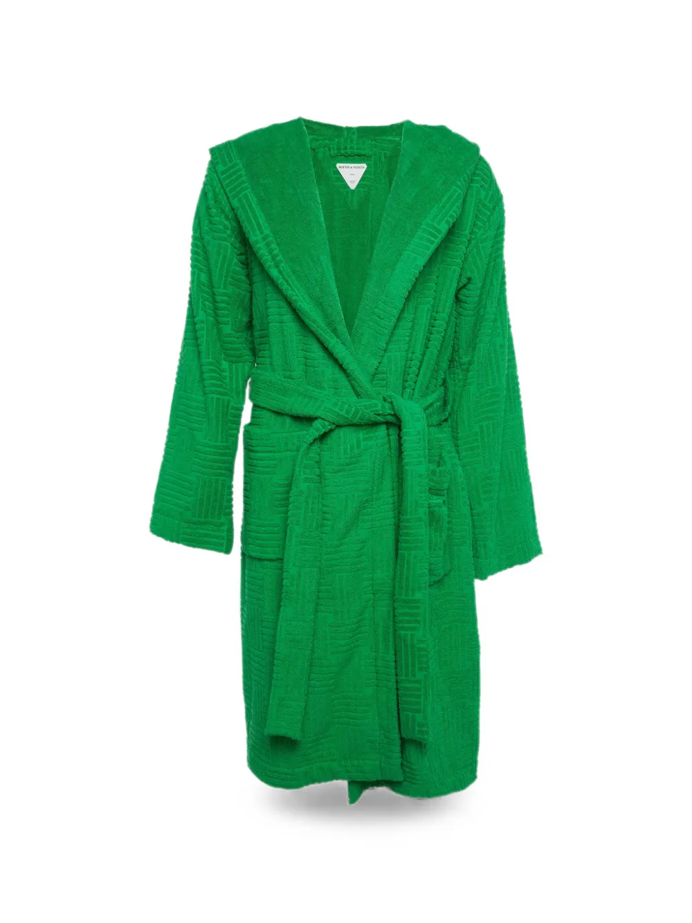 Pre-owned Bottega Veneta Intreccio Hooded Dressing Gown In Green