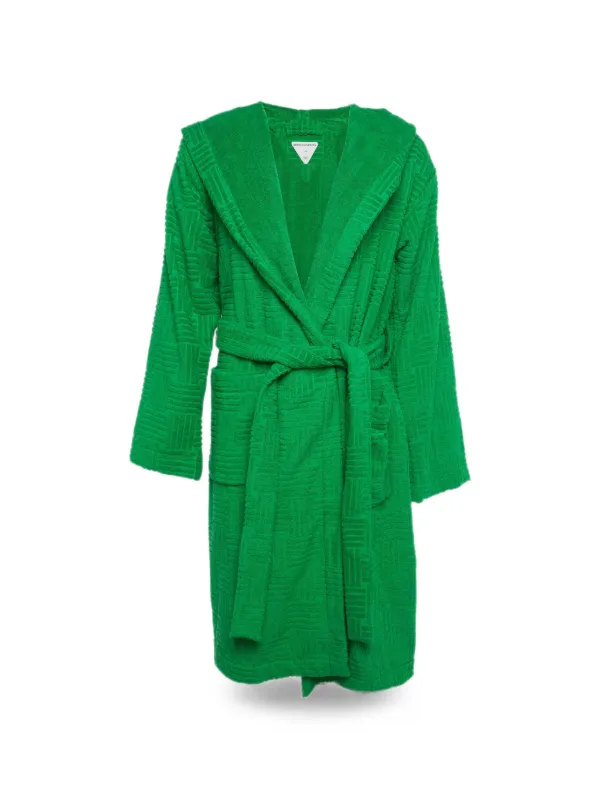 green hooded dressing gown Bottega Veneta Cotton terry Bathrobe Oodie