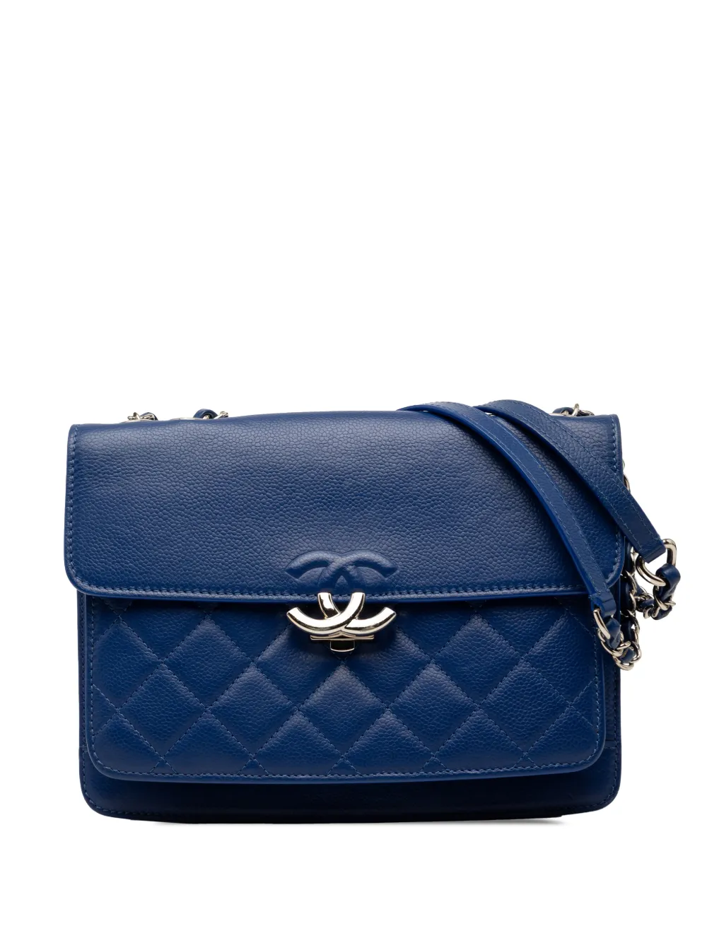 CHANEL Pre-Owned 2017-2018 Small CC Caviar Box Urban Companion Flap shoulder bag - Blu