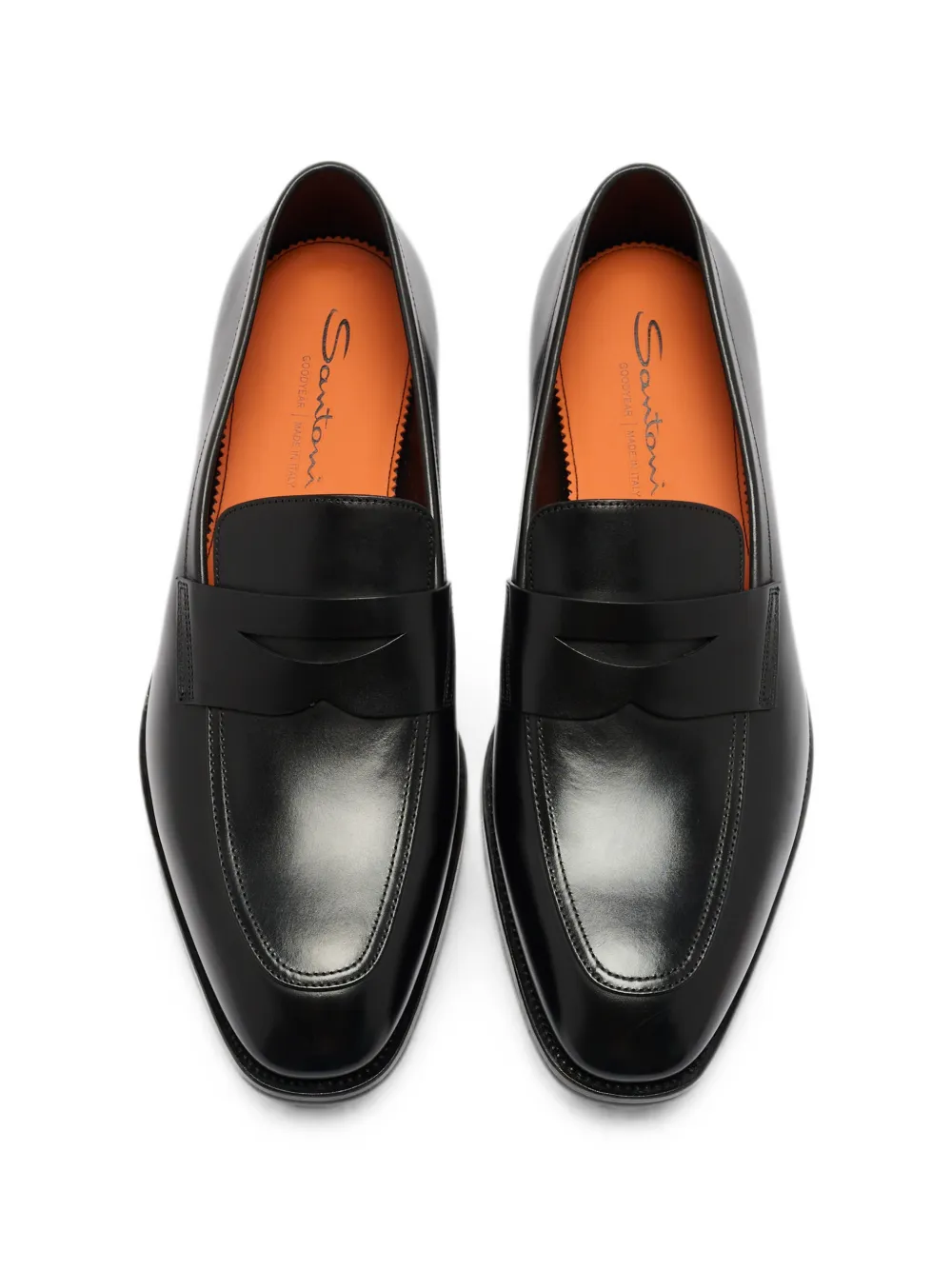 Santoni leather loafers Zwart