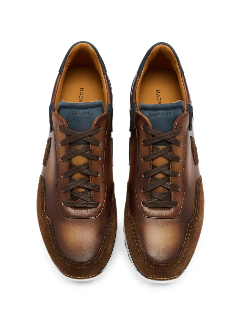 Magnanni panelled leather sneakers Bruin