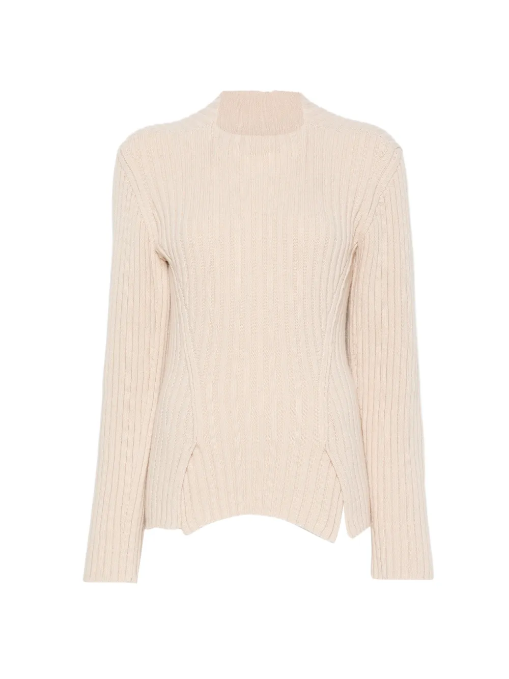 Victoria Beckham ribbed-knit asymmetric-hem sweater - Grigio