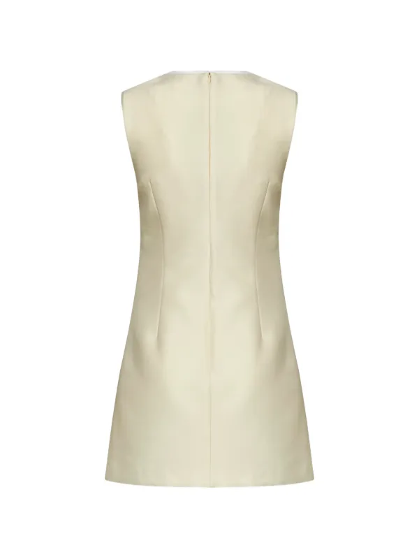 self portrait bow detail mini dress self-portrait - Cream Boucle Bow Detail Mini Dress