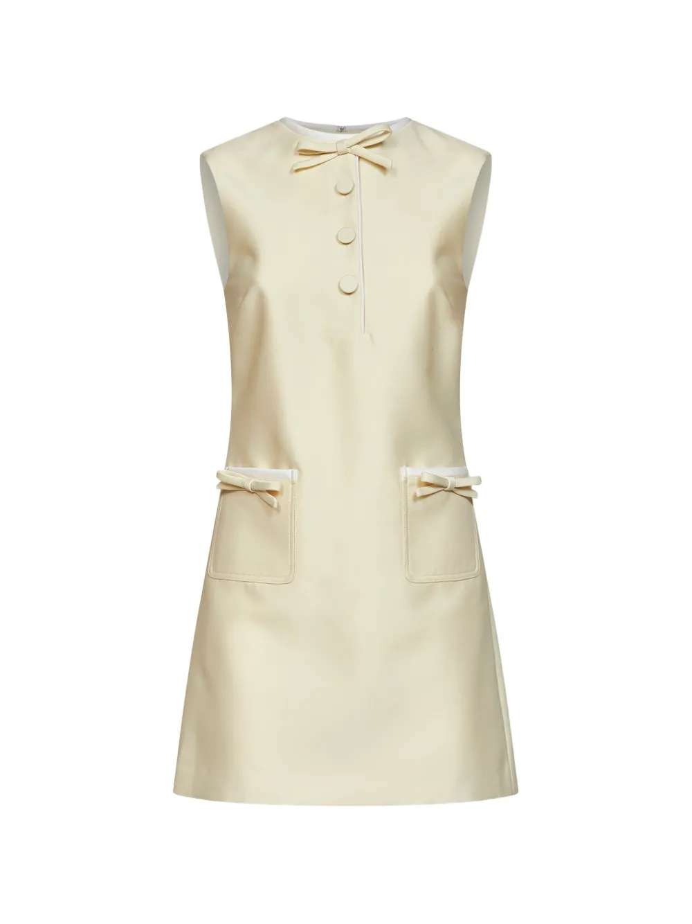 Self-Portrait bow-detail sleeveless mini dress - Gelb