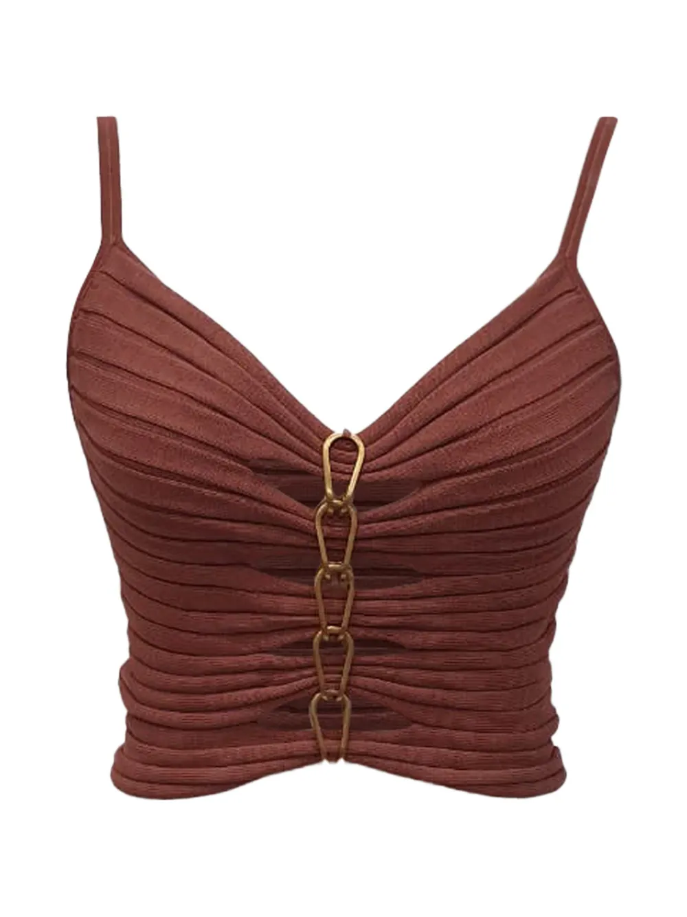 Dion Lee Top Central Chain 2021 - Marrone