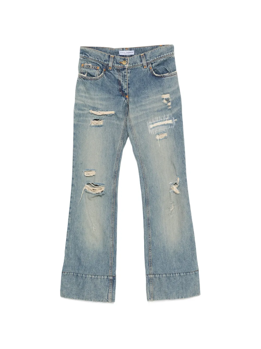 Dolce & Gabbana Pre-Owned 2000s distressed jeans - Blu