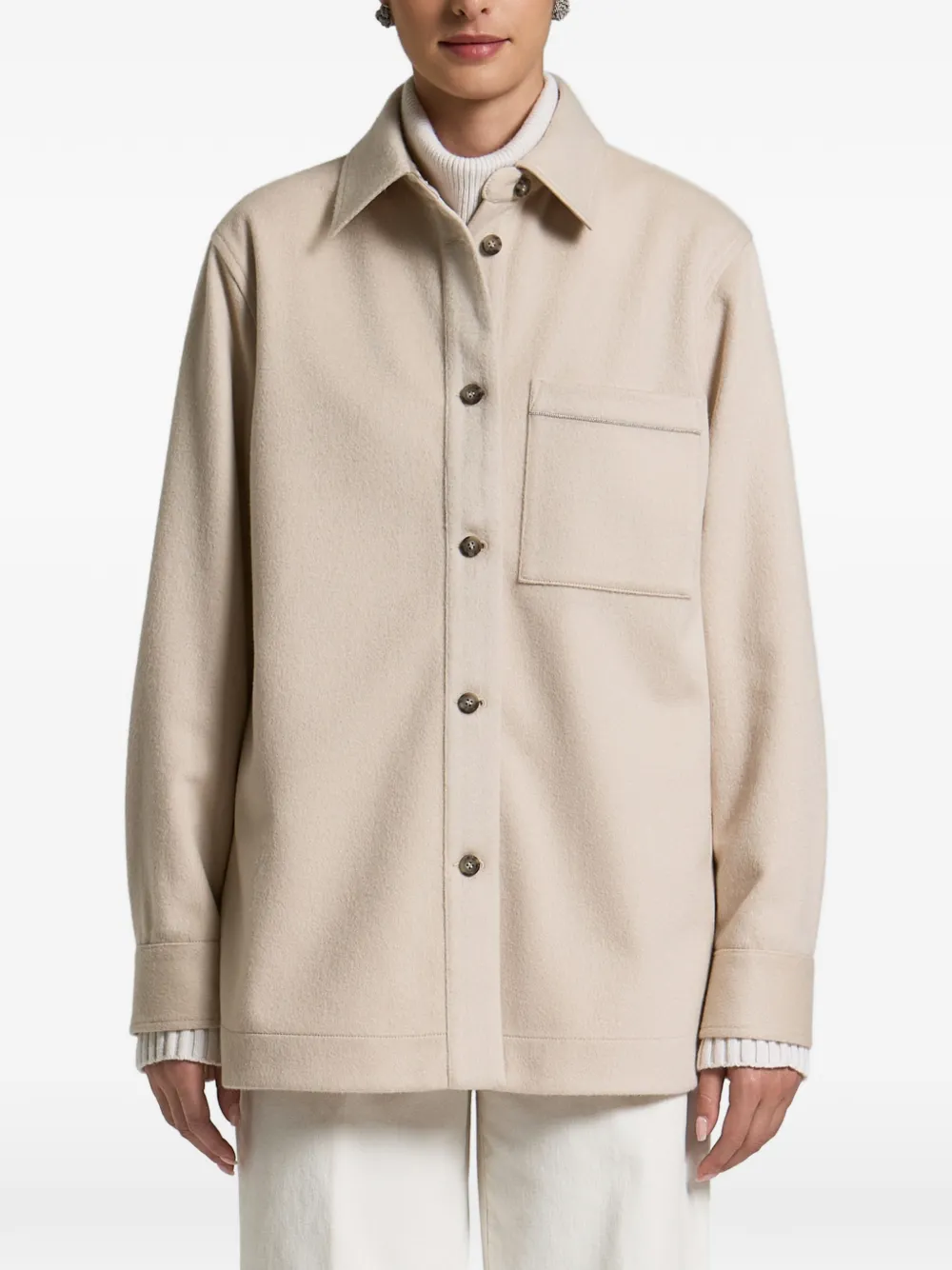 Peserico button-up chest-pocket jacket