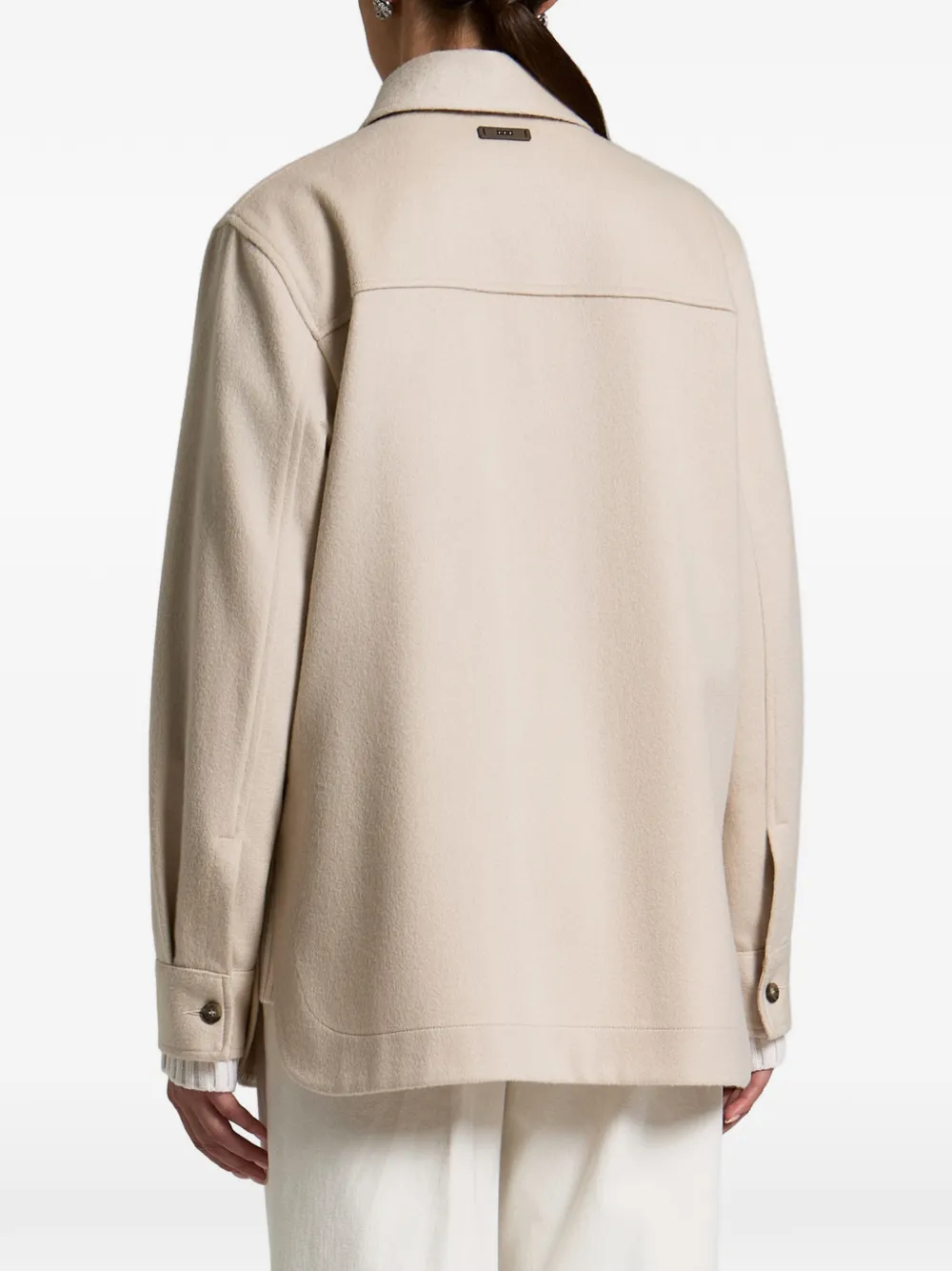 Peserico Button-up jack met borstzak Beige