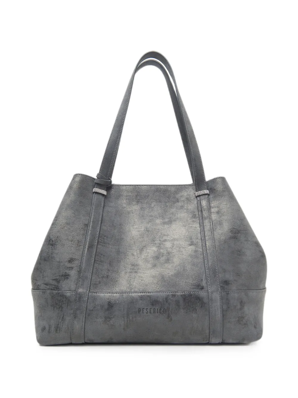 Peserico Suède shopper met kralen afwerking Grijs