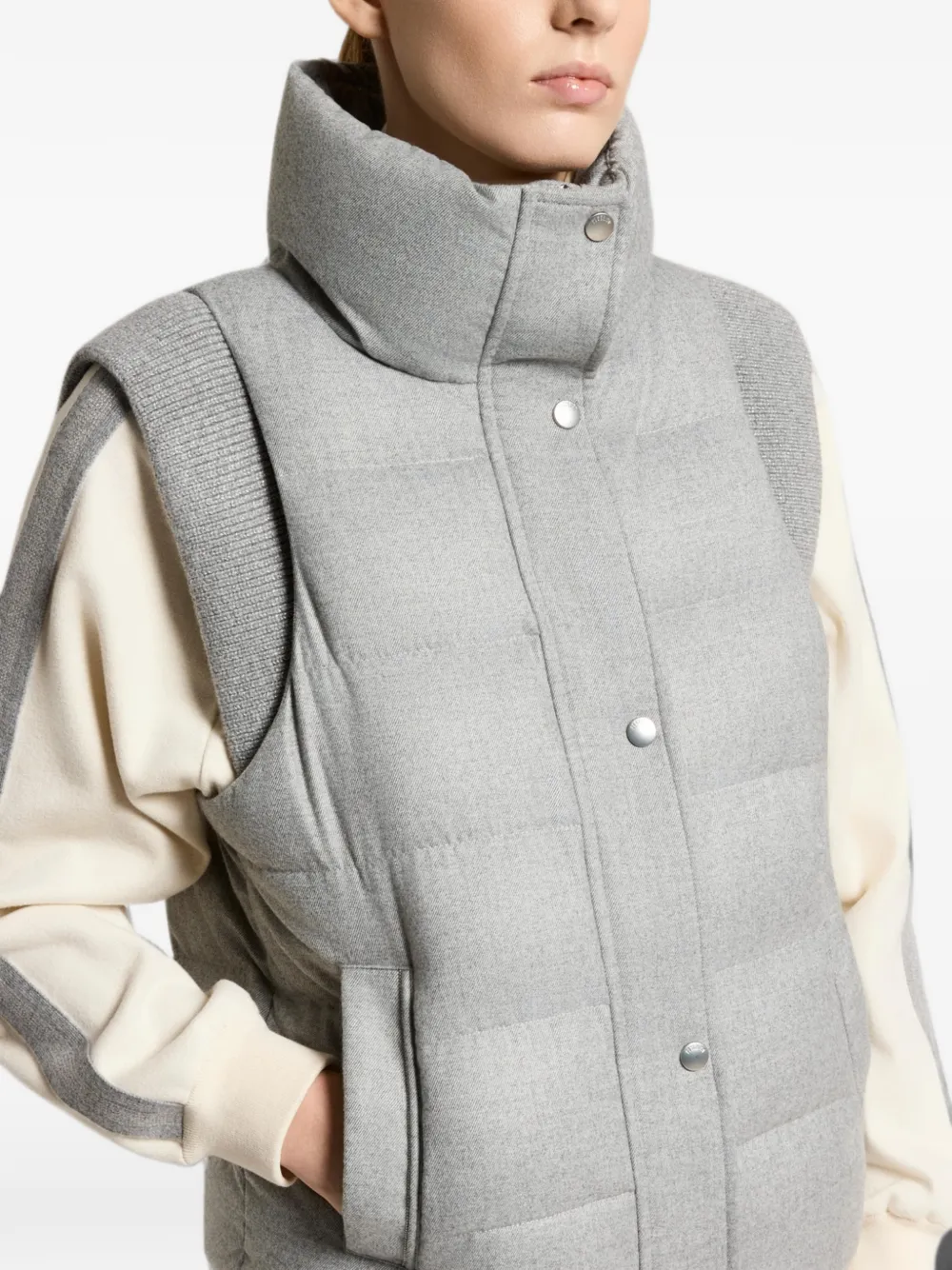 Peserico Bodywarmer met hoge hals Grijs
