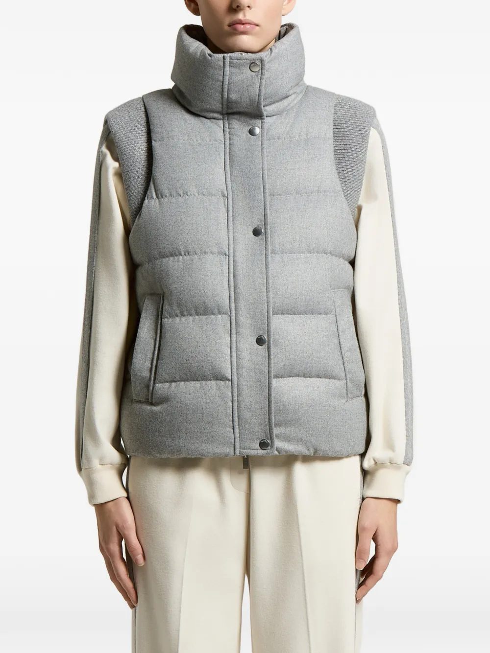 Peserico quilted high-neck gilet - Grau