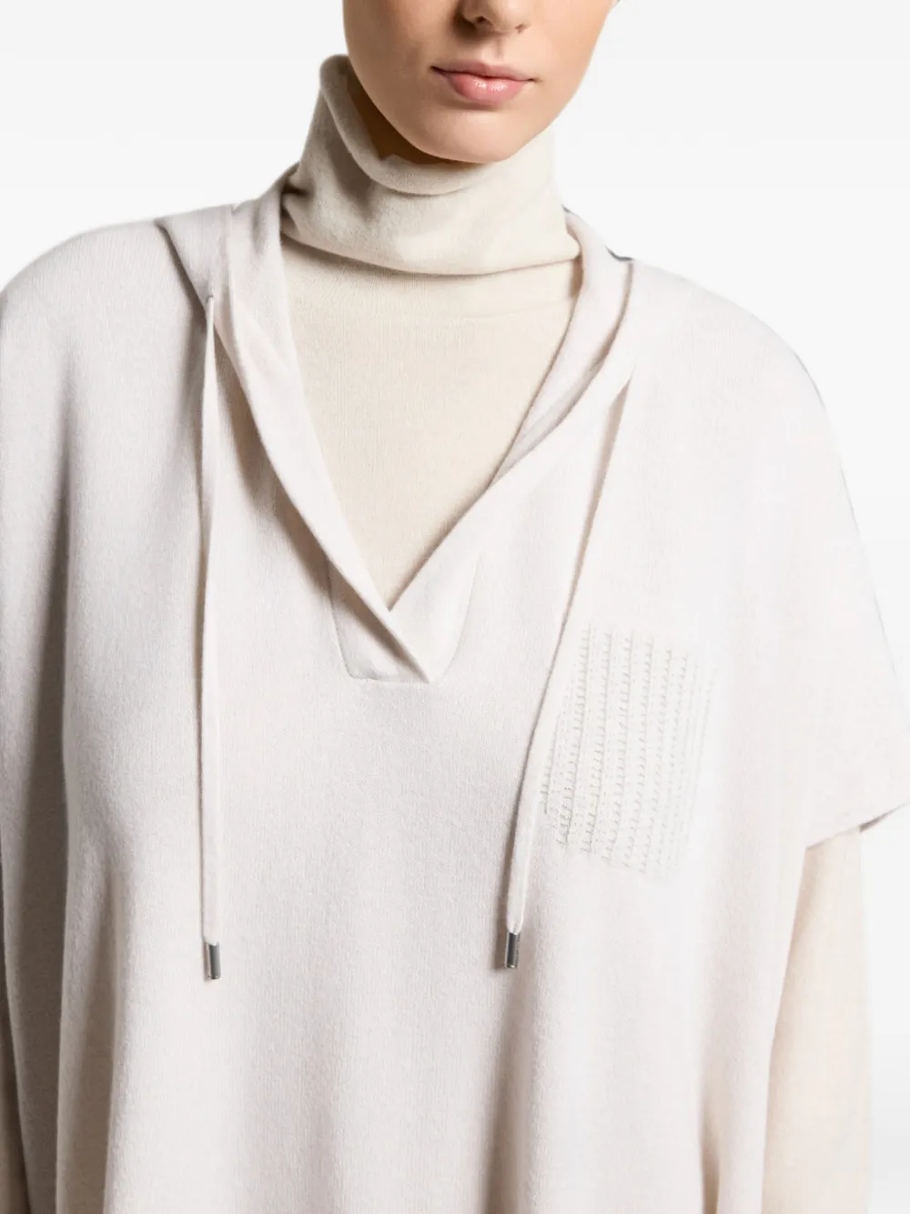 Peserico Hoodie met korte mouwen Beige