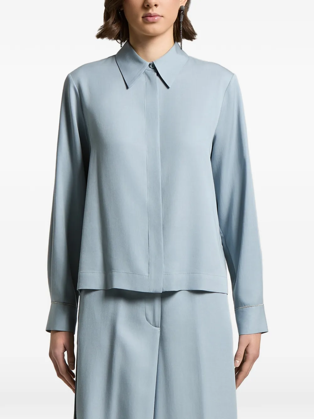 Peserico point-collar long-sleeved shirt