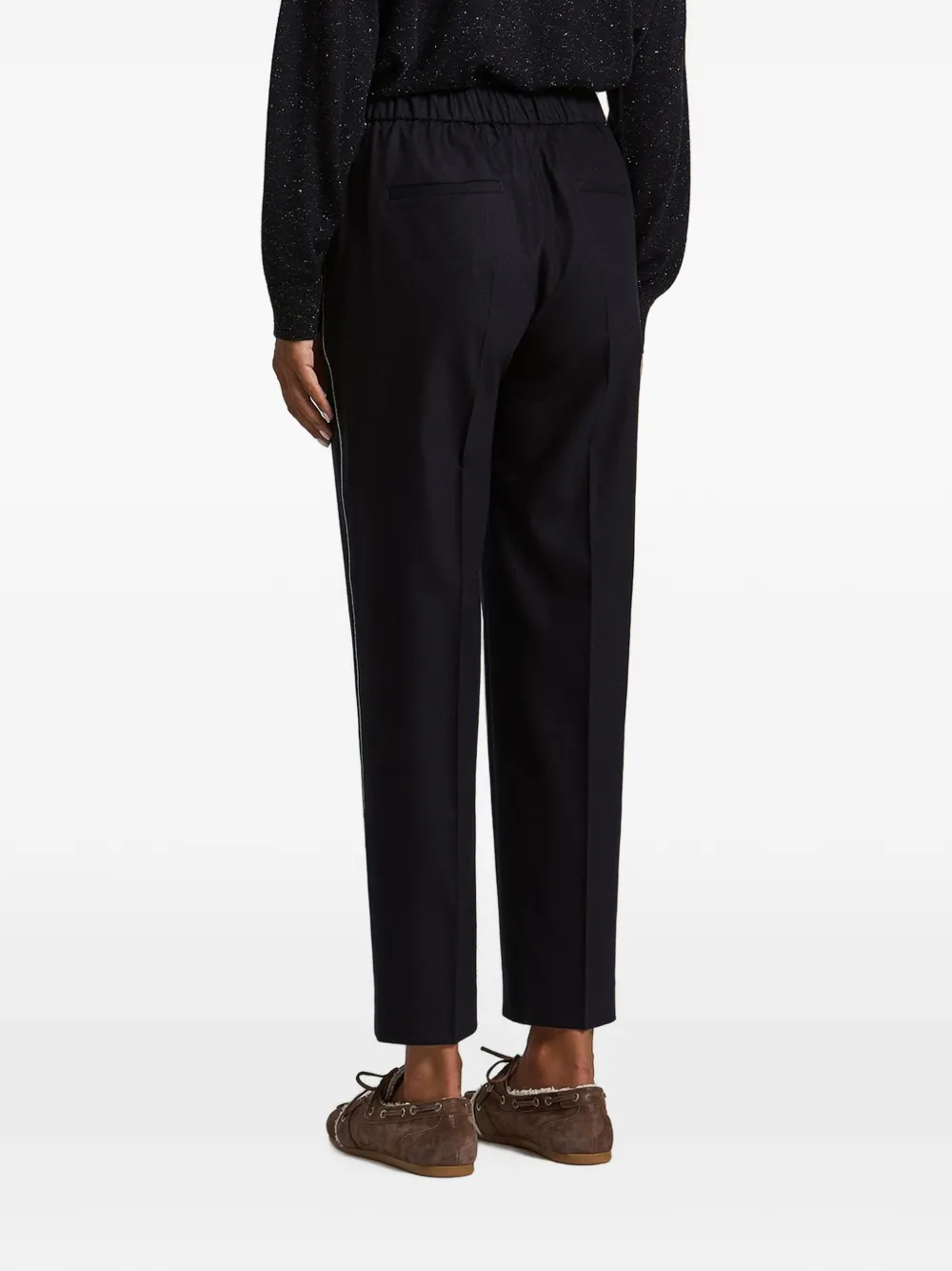 Peserico Broek met elastische tailleband Blauw