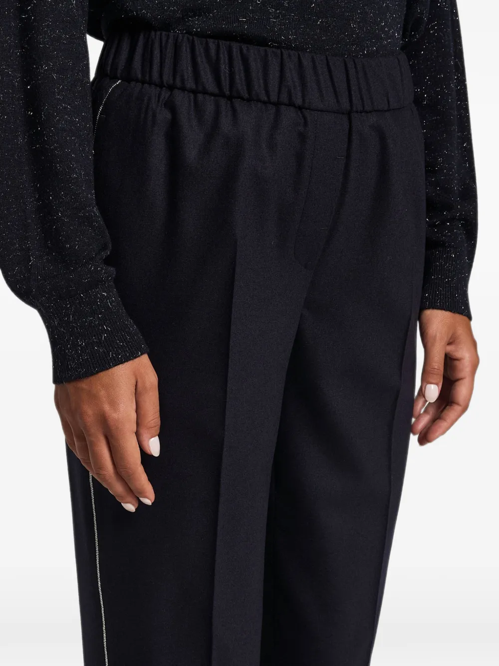 Peserico Broek met elastische tailleband Blauw