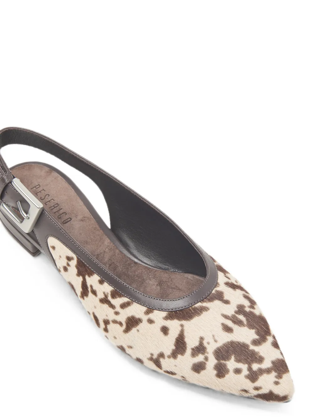 Peserico Slingback pumps met koeien-print Bruin