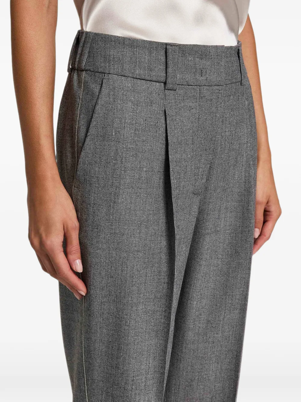 Peserico Geplooide broek met omgeslagen pijpen Grijs