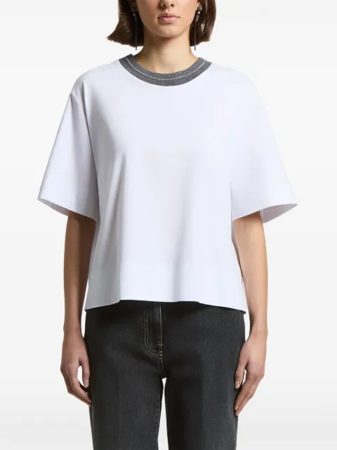Peserico contrast-trim keyhole-back T-shirt
