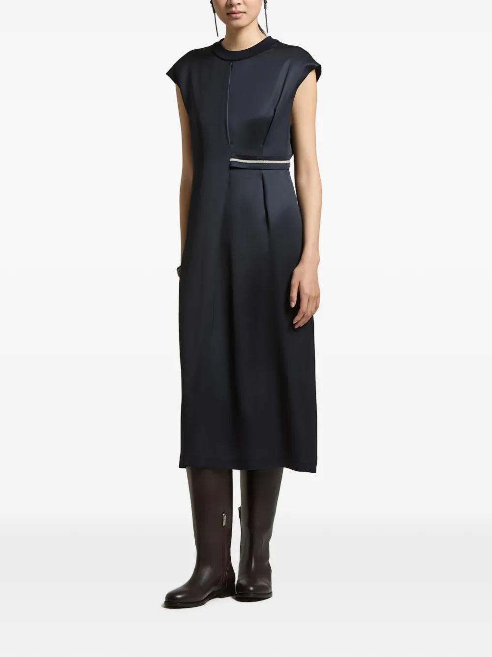 Peserico Midi-jurk met kettingdetail Blauw