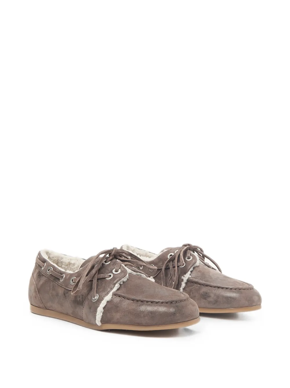 Peserico faux-fur-lined suede loafers Bruin