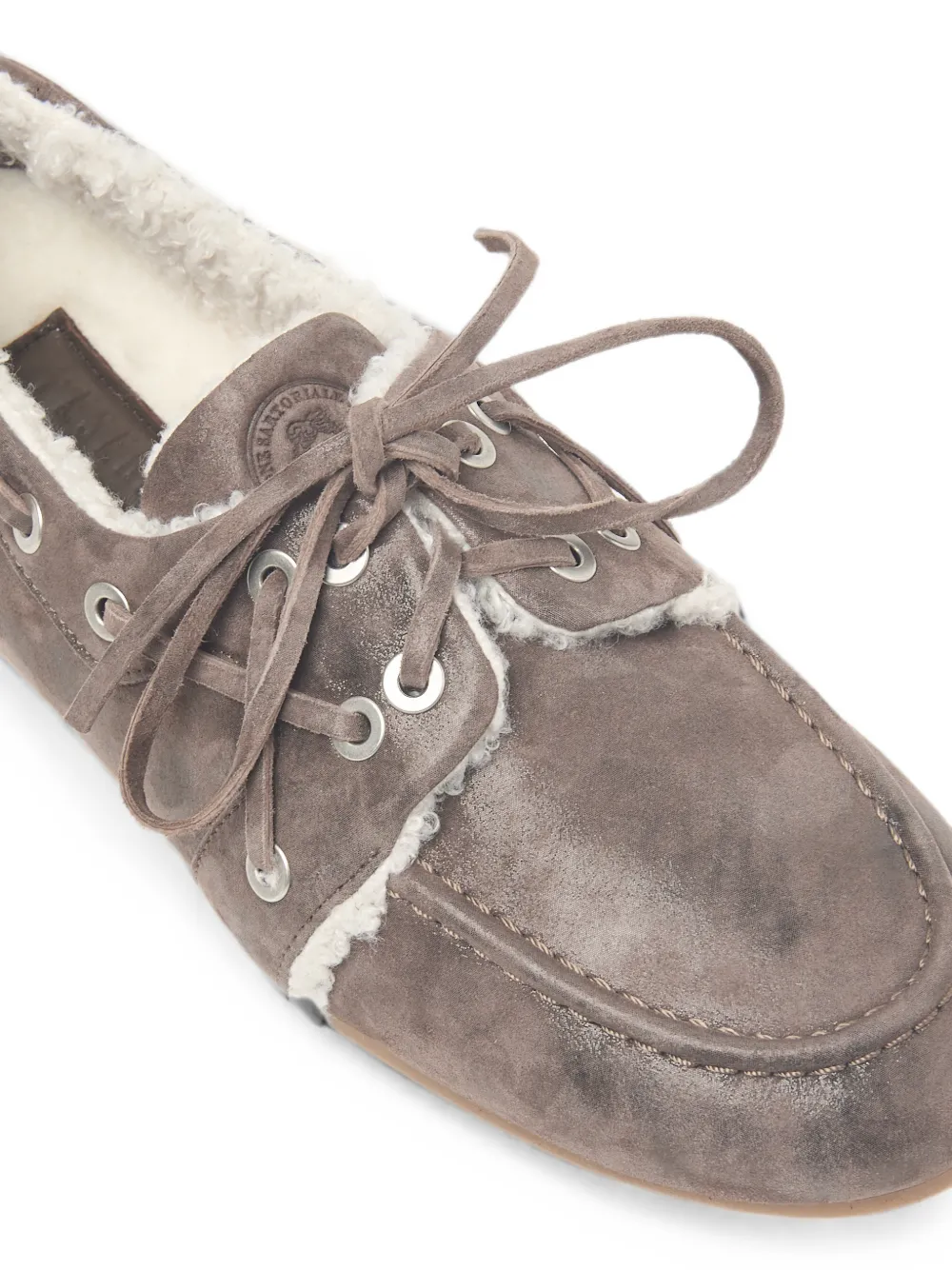 Peserico faux-fur-lined suede loafers Bruin