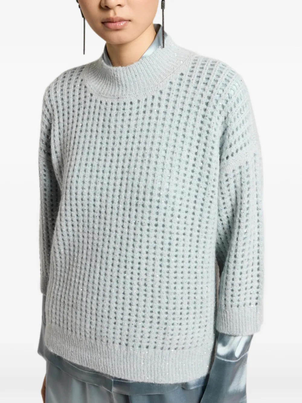 Peserico Opengebreide trui Blauw