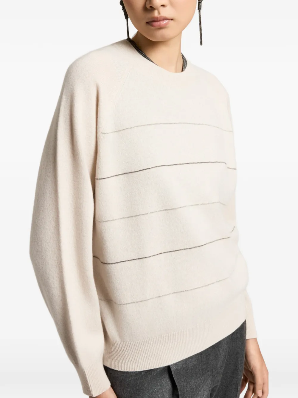 Peserico Gestreepte trui Beige