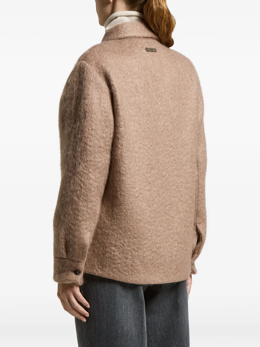 Peserico Button-up jack met borstzak Beige