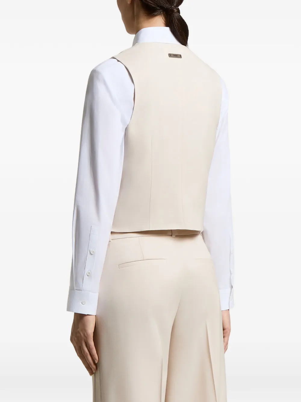 Peserico Gilet met kralen afwerking Beige