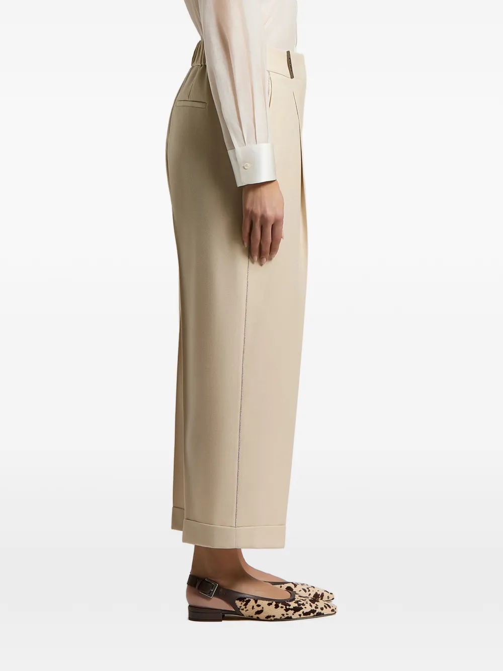Peserico Broek met geplooid detail Beige
