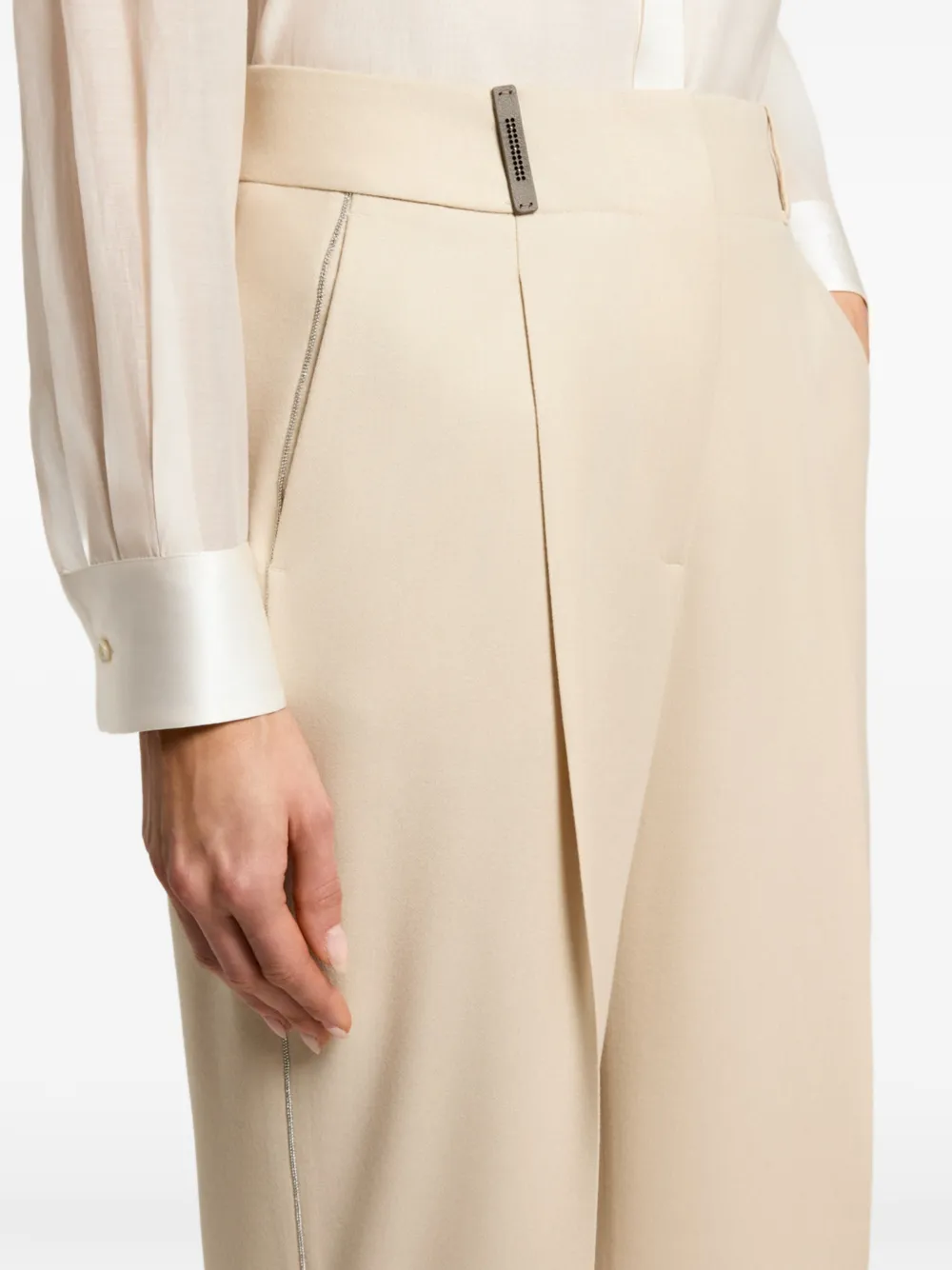Peserico Broek met geplooid detail Beige