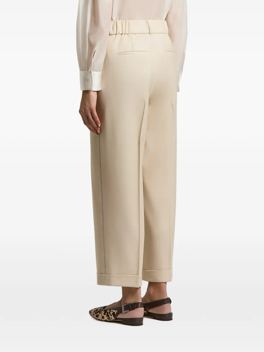 Peserico Broek met geplooid detail Beige