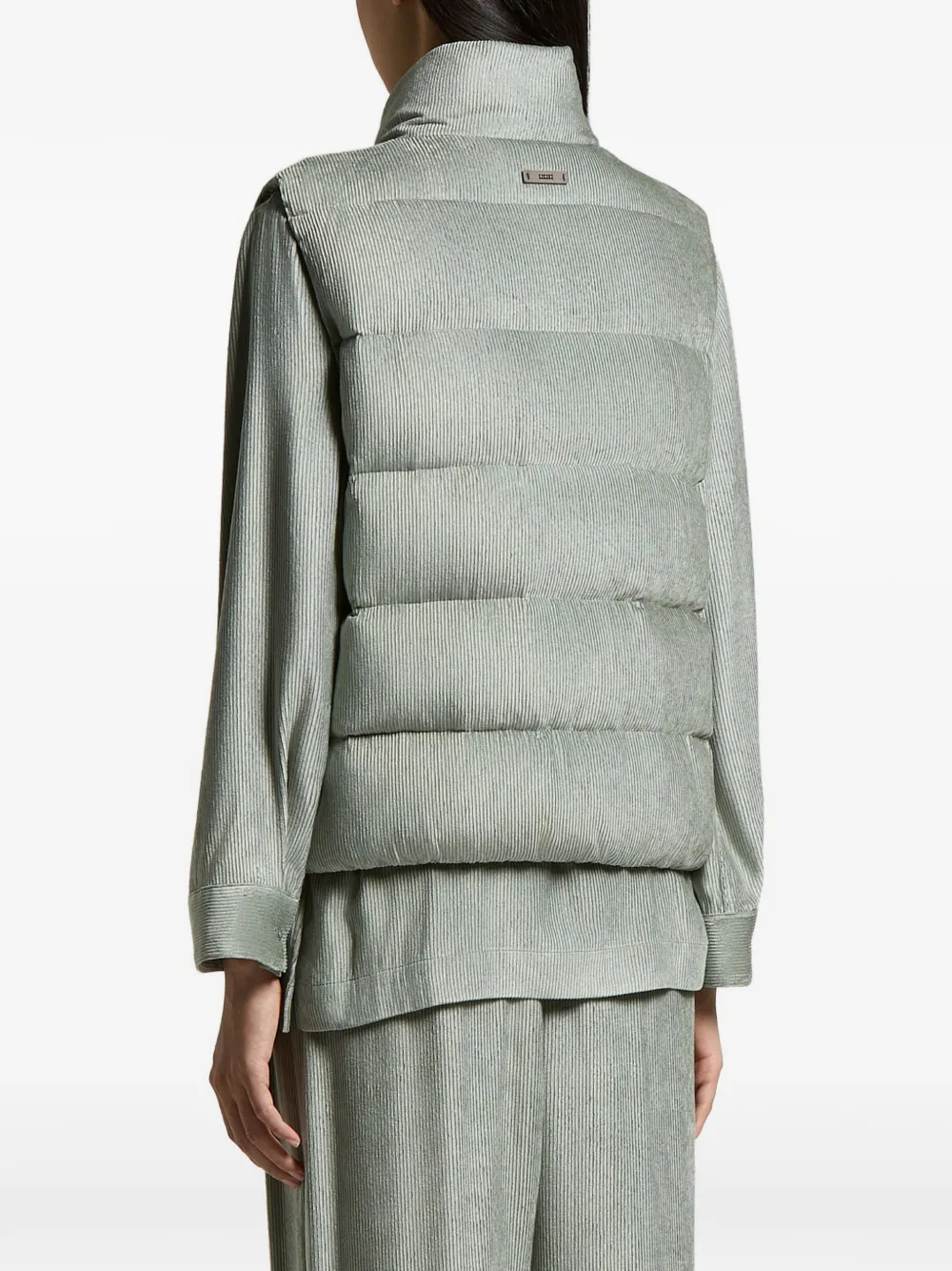 Peserico Gewatteerde ribfluwelen bodywarmer Groen