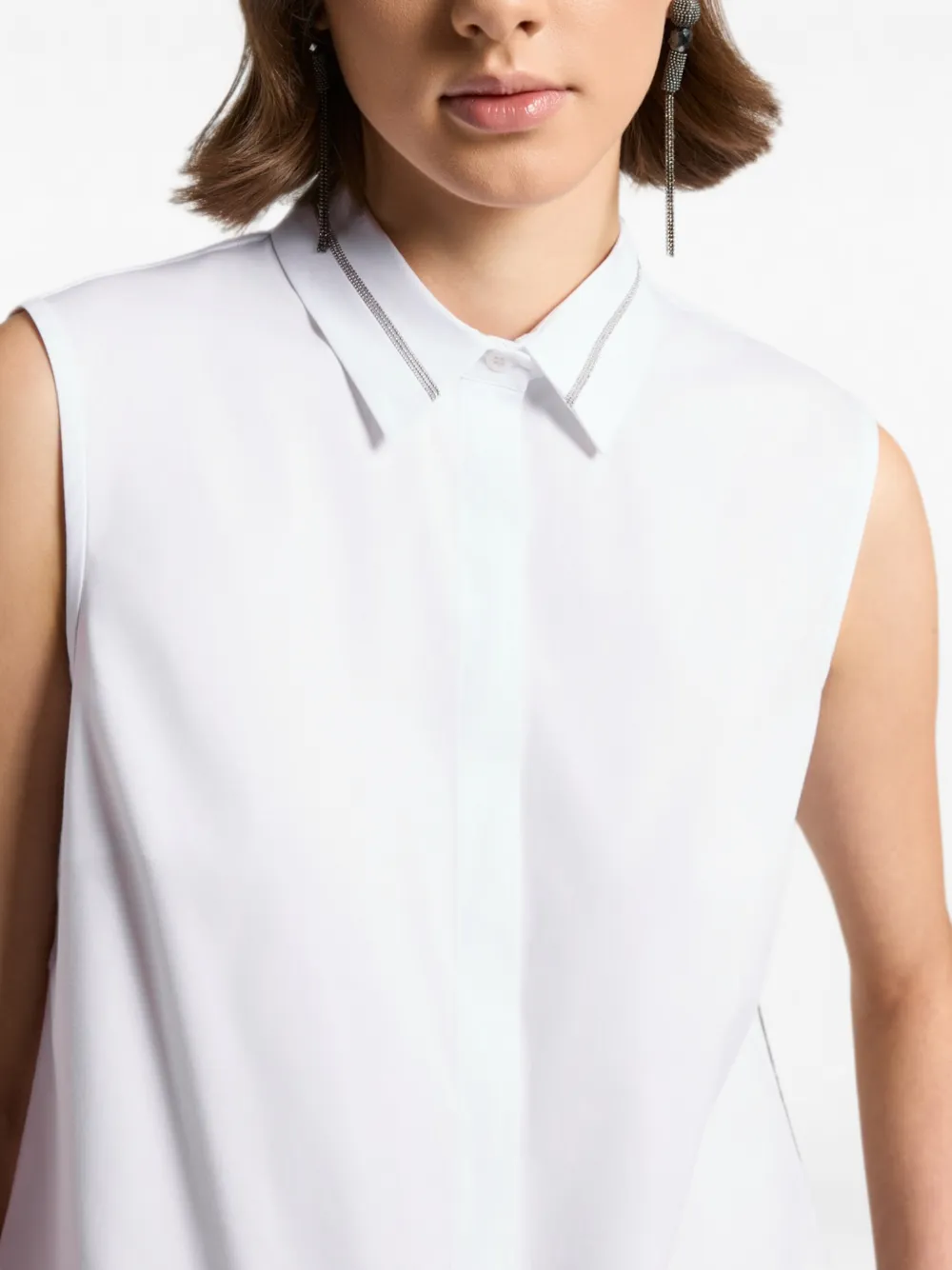 Peserico Mouwloze blouse Wit