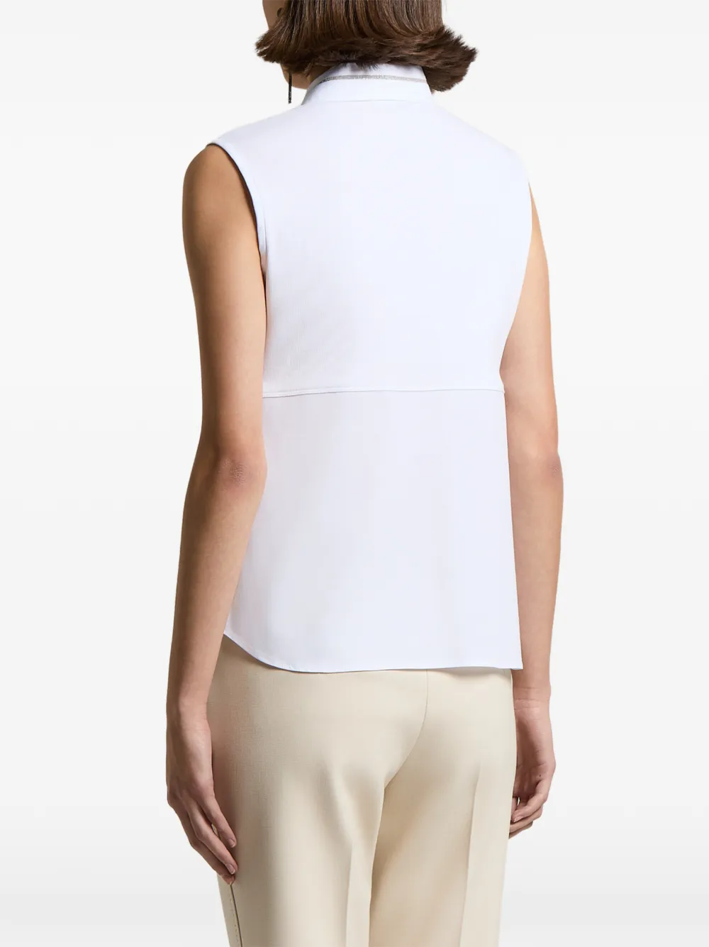 Peserico Mouwloze blouse Wit