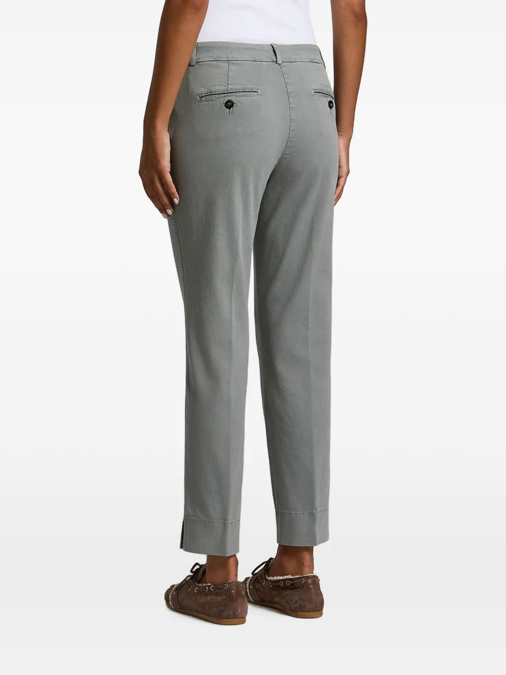 Peserico pressed-crease cropped trousers Groen