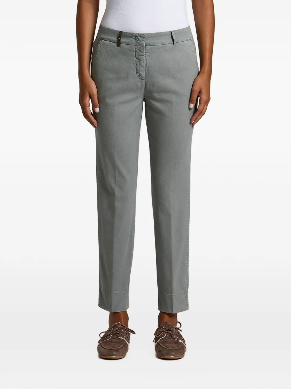 Peserico pressed-crease cropped trousers