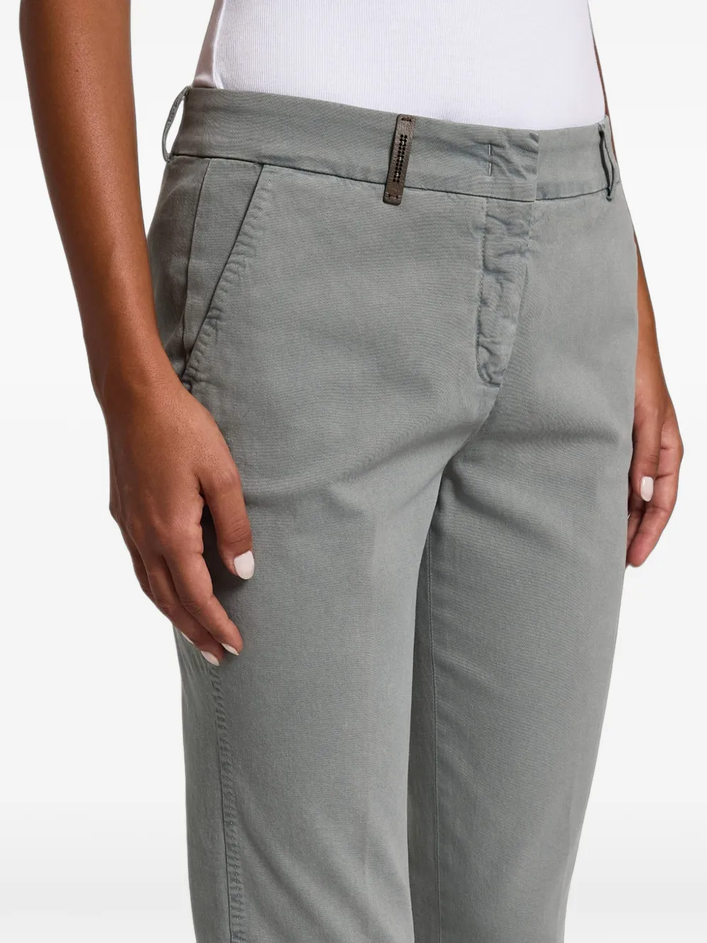 Peserico pressed-crease cropped trousers Groen