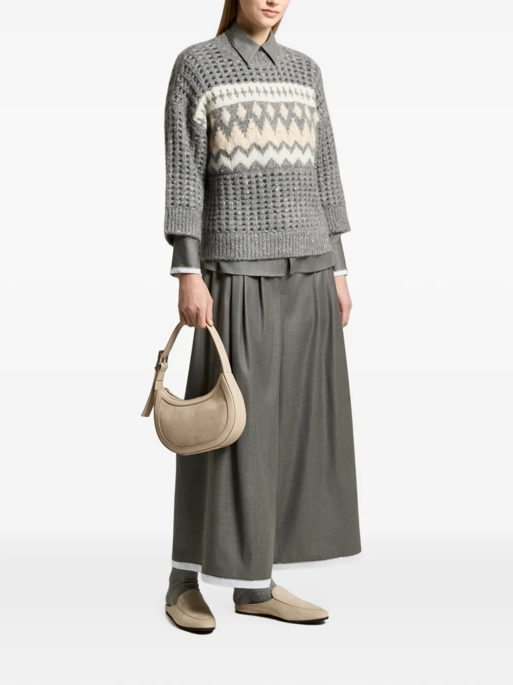Peserico Sweater met ronde hals Grijs