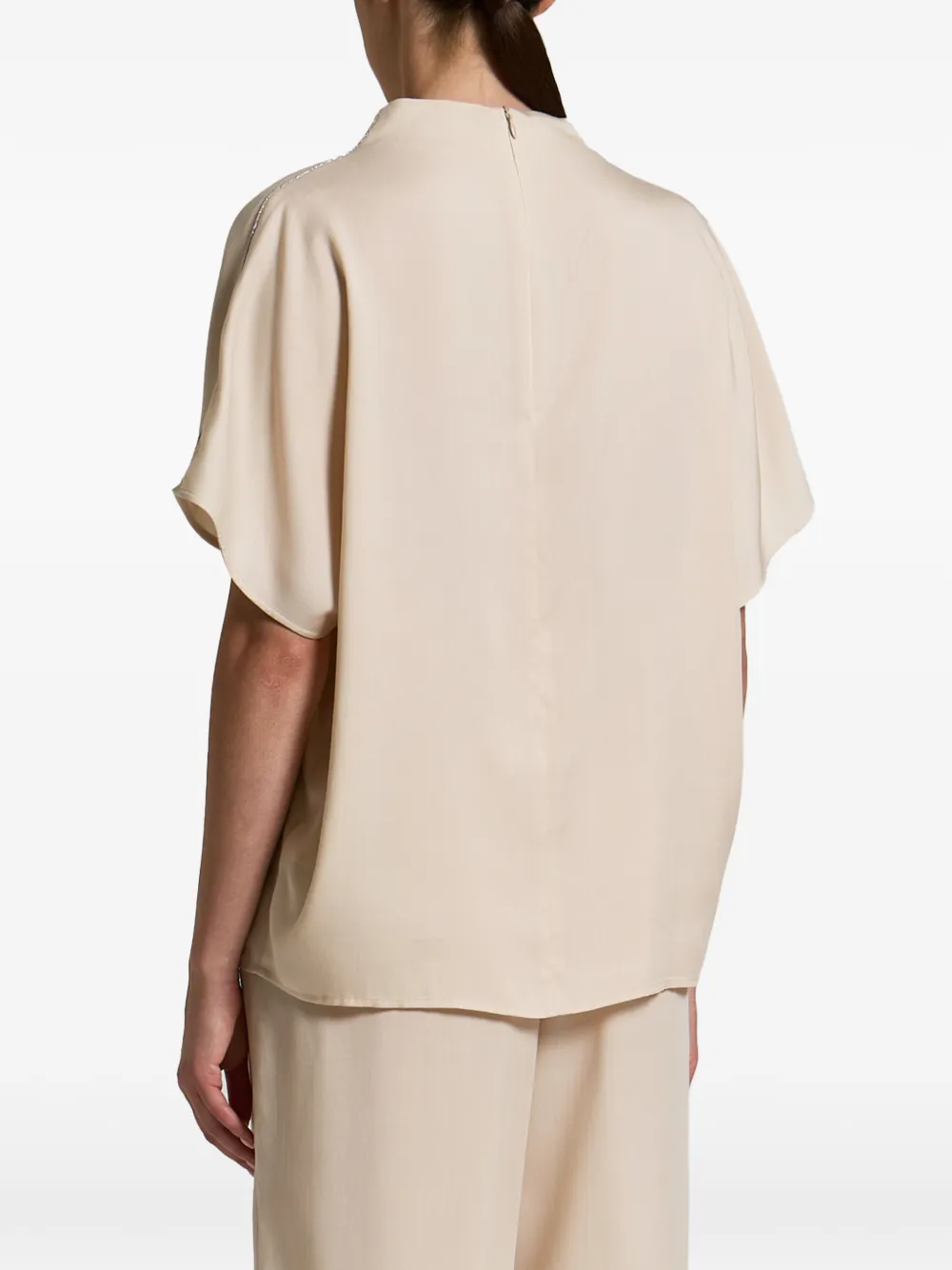Peserico Gedrapeerde top Beige