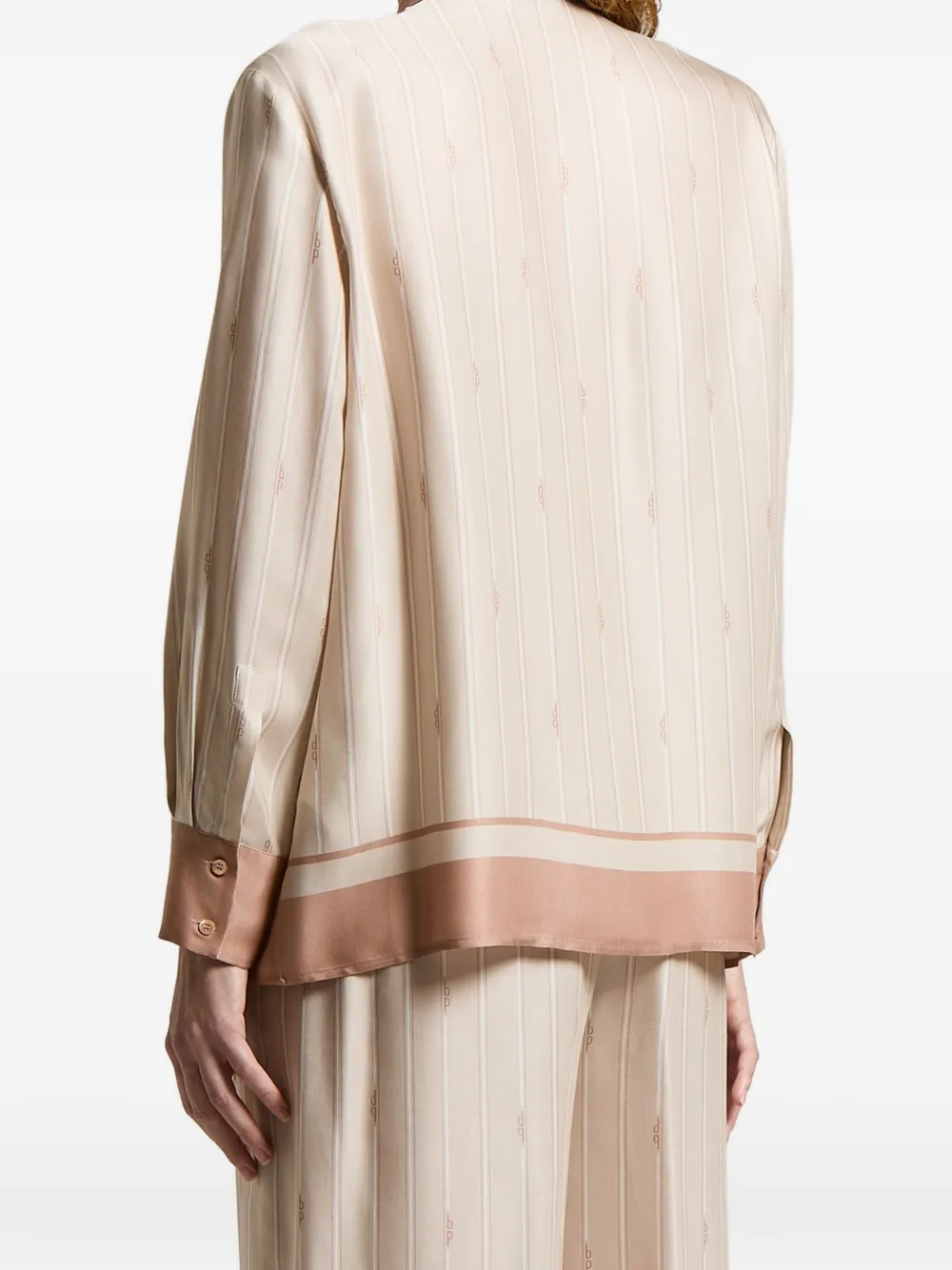 Peserico Gestreept overhemd met lange mouwen Beige
