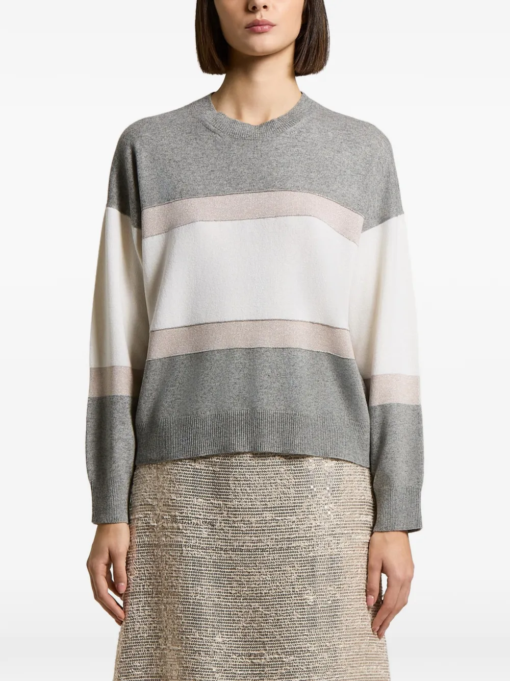 Peserico Maglione a righe - Grigio