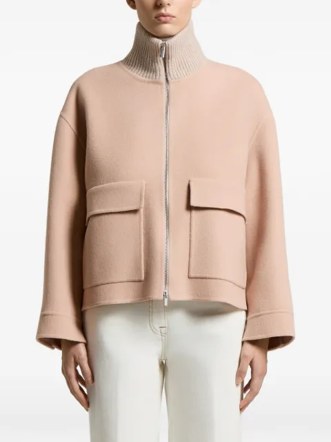 Peserico ribbed-knit panelled jacket