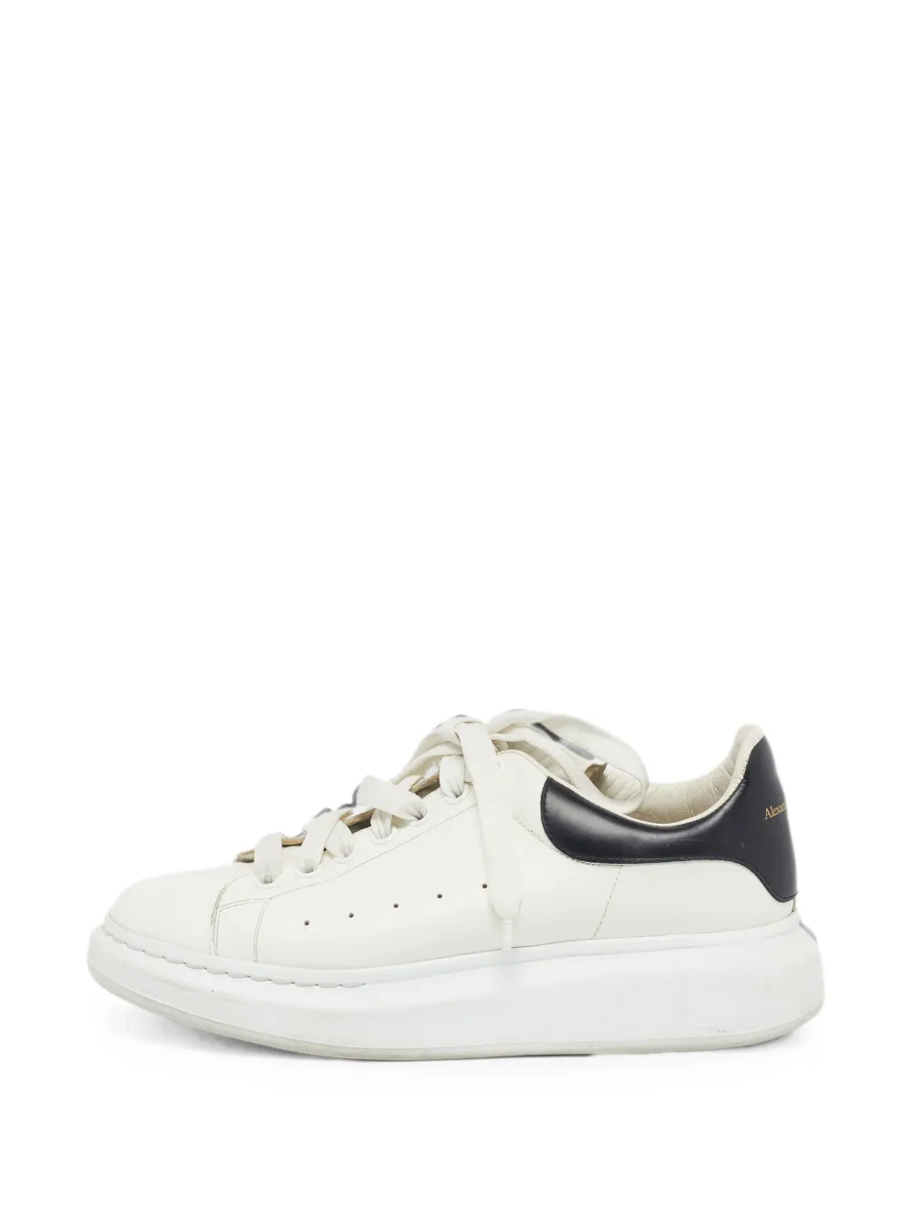 Alexander McQueen Pre-Owned Oversized lace-up leather sneakers - White