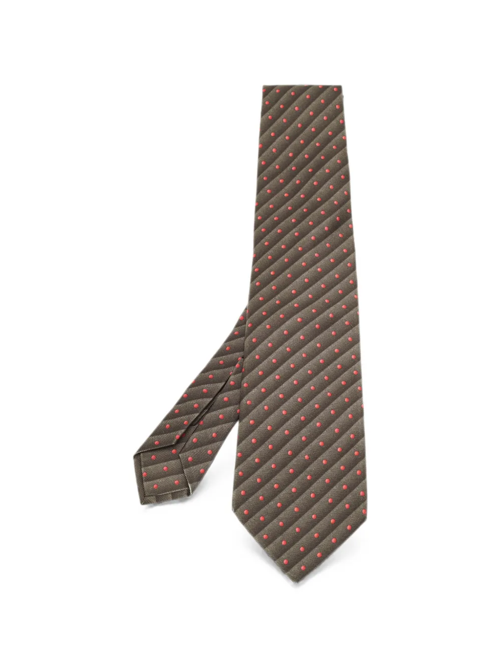 Bvlgari Pre-Owned dotted-stripe silk tie - Verde